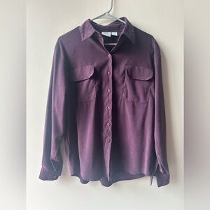 LT by Liz Thomas Vintage Purple Button-Up Shirt Sz L